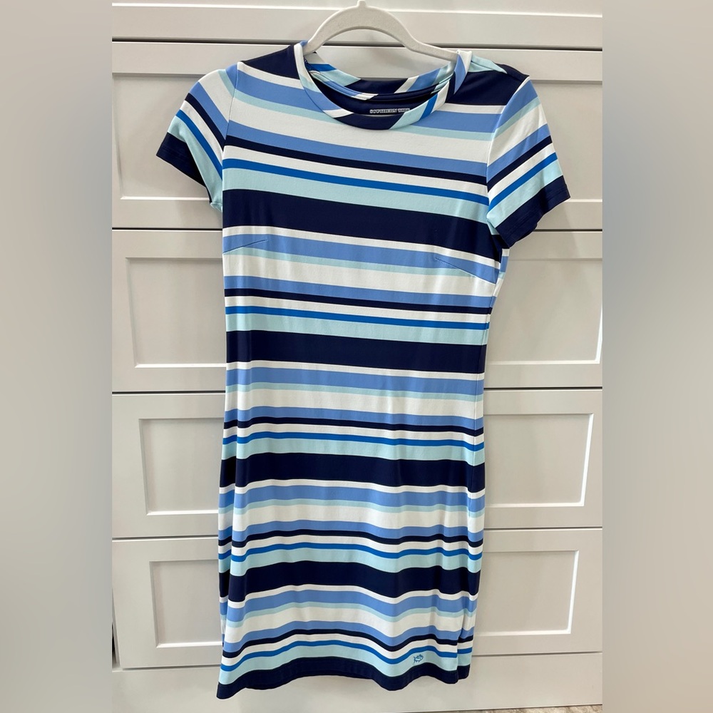 Southern Tide blue and white striped dress